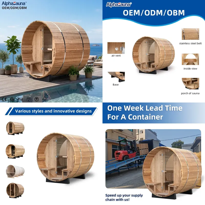Home Spa Wellness - 【CHIMU HOME】Sauna beczkowa z litego drewna