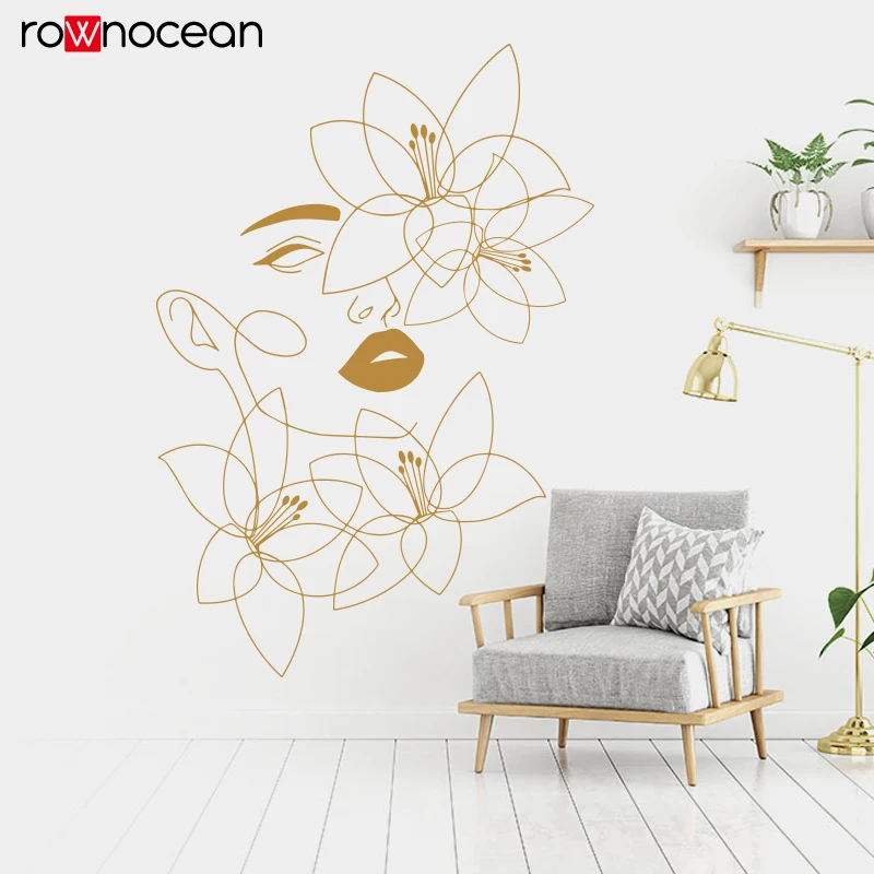 Home Spa Wellness - One Line Wall Decals Beauty Wall