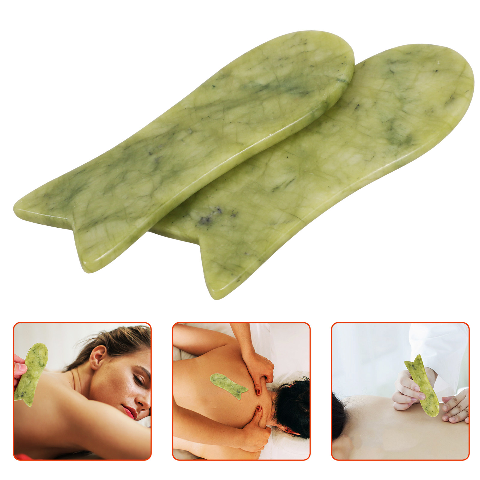 Relax - Spa & Wellness - 2 szt. Naturalna Jadeitowa Płytka Gua